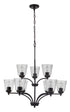 Craftmade Tyler 9 Light Chandelier in Brushed Polished Nickel Finish Model: 50229-BNK
